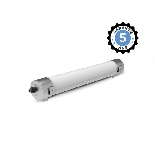 [100728] Tubulaire LED Intégrées + Détecteur HF Opale Traversant 17W 2465 lm 3000K - Garantie 5 ans