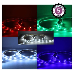 [100710] Bandeau LED RGB+4000K 5m 60 LED/m 2.5W/m IP67 - 24V 