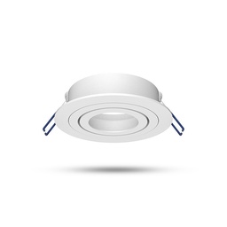 [77141] SUPPORT DE SPOT ROND INCLINABLE/ORIENTABLE BLANC Ø92 mm