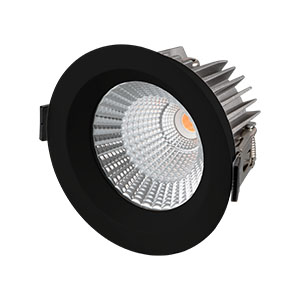 INBOUWSPOT ZWART 10W 3000k 800lm UGR<19 IP65