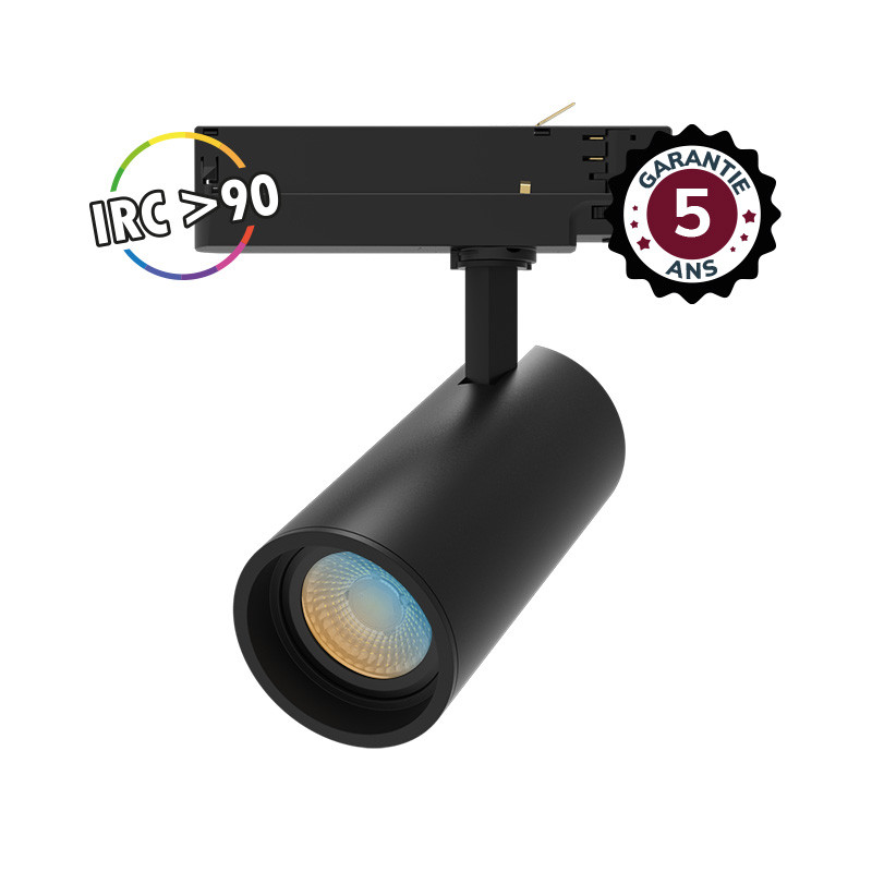 Ledspot voor driefasenrail Zwart 15W CCT