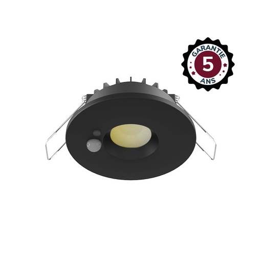 [100620] DOWNLIGHT-SPOT-6W-CCT 2700/3000/4000K-DIMMABLE + DETECTOR -BLACK- 5 YEAR WARRANTY