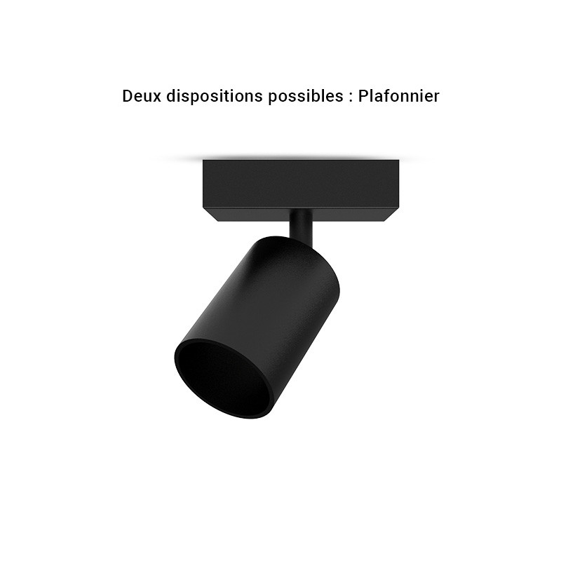 ARMATUUR PLAFOND / WAND ZWART 1 SPOT GU10
