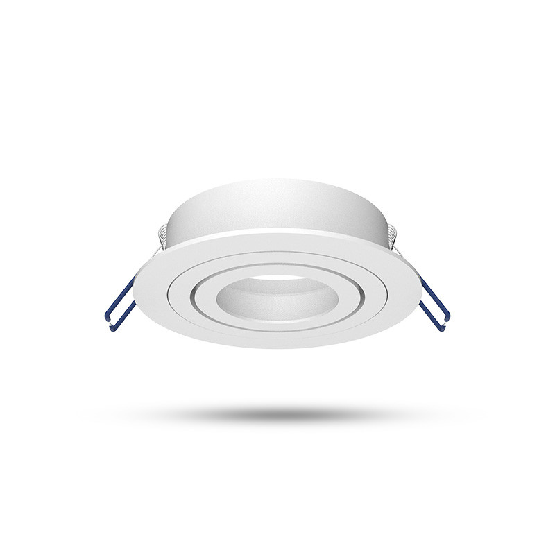 SUPPORT DE SPOT ROND INCLINABLE/ORIENTABLE BLANC Ø92 mm