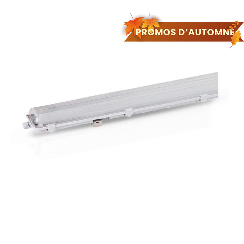Étanche pour 2 Tubes T8 1200 mm Ph/neutre même côté