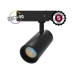 [100202] SPOT LED SUR RAIL NOIR 15W CCT IRC90 GARANTIE 5 ANS
