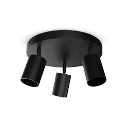[101074] Applique orientable 3 spots noir GU10 x3